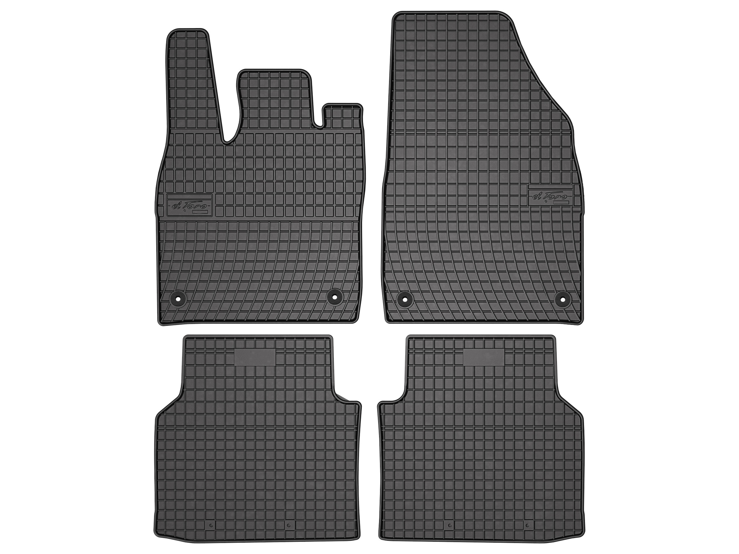 Gumové koberce pro Škoda Elroq od roku 2025, sada 4 ks SolidPRO okraj 1,5 cm