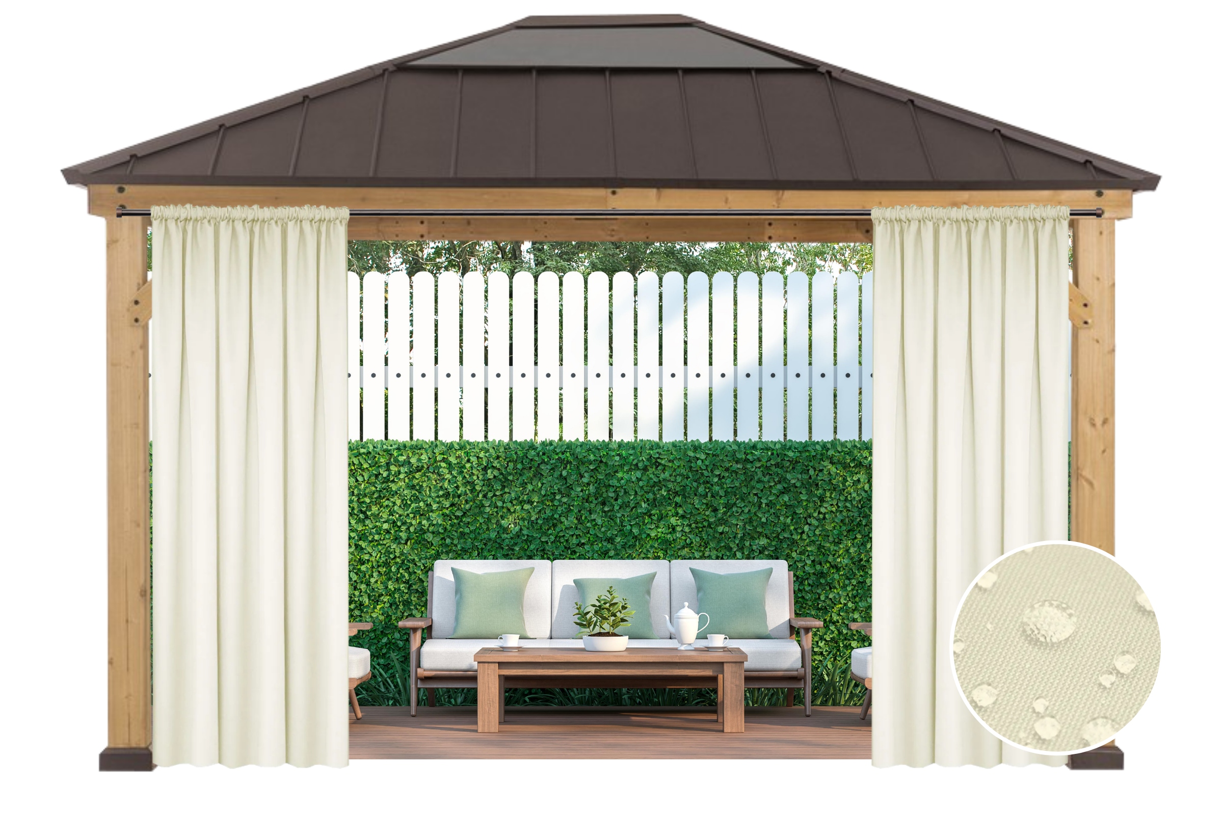 ZASŁONA OGRODOWA WODOODPORNA 155x260cm TARASOWA BALKONOWA DO OGRODU WERANDY