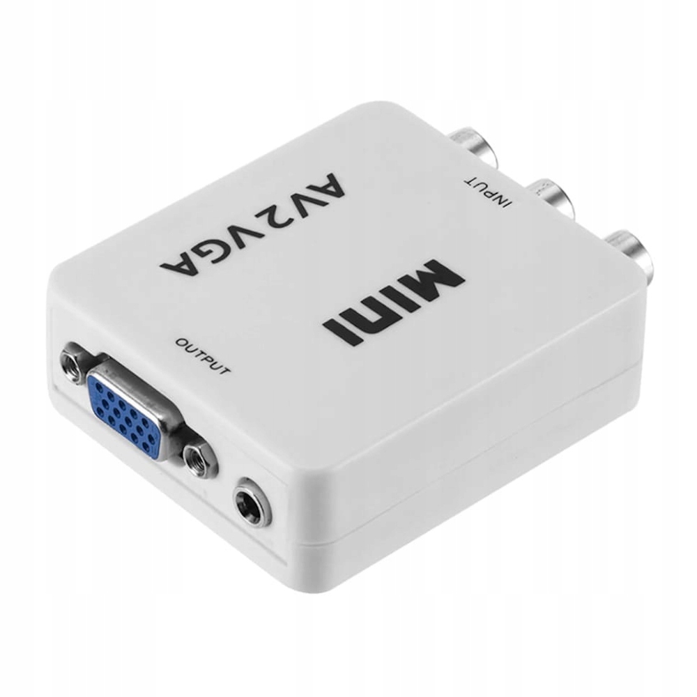 Konwerter obrazu i dźwięku z AV na VGA przejściówka przetwornik adapter Marka SwiatKabli