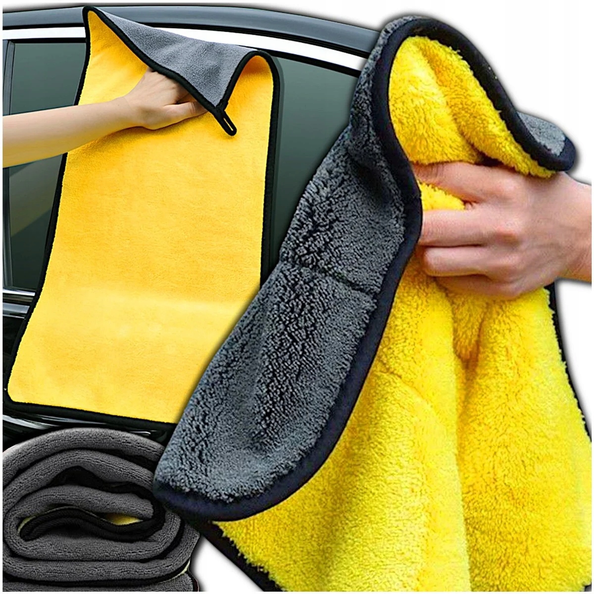 Ręcznik Samochodowy Puszysty Mikrofibra Do Lakieru Auta Do Osuszania 90x60