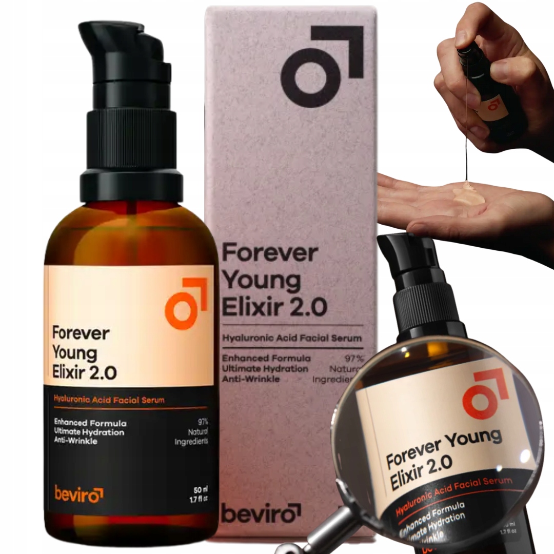 Pánské hydratační sérum s kyselinou hyaluronovou Beviro Forever Young 50 ml
