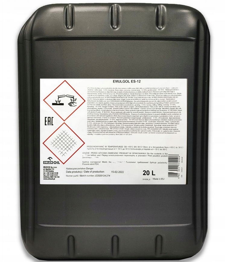 ORLEN OIL EMULGOL ES-12 20L CIECZ OBRÓBKOWA