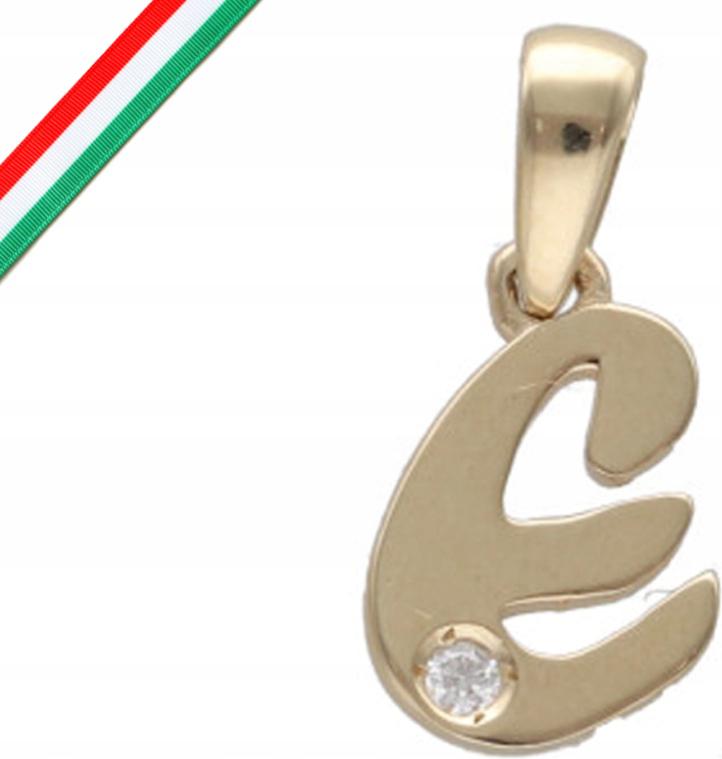Zlatý přívěsek 585 písmeno E s diamantem 0,54g, ideální jako dárek 14k