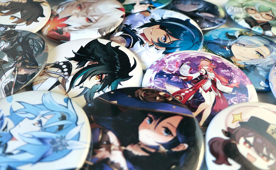 Przypinka anime Genshin Impact Hu Tao 58 mm EAN (GTIN) 0058807488163