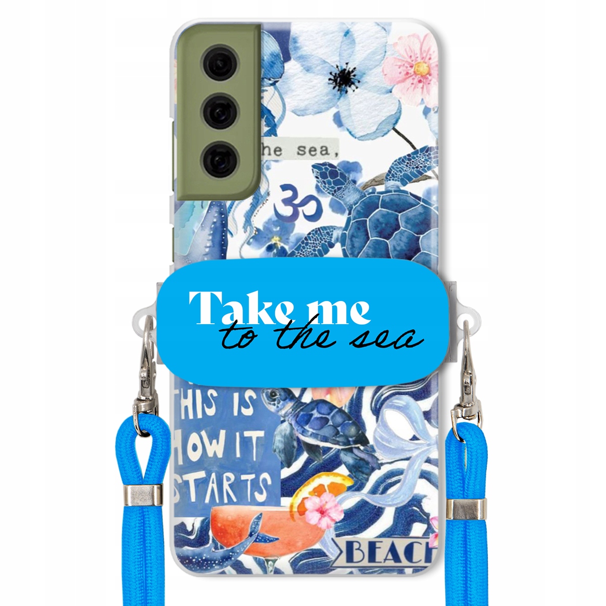 Pouzdro pro Samsung S21 Fe Premium Vodítko modré Držák Take Me To The Sea
