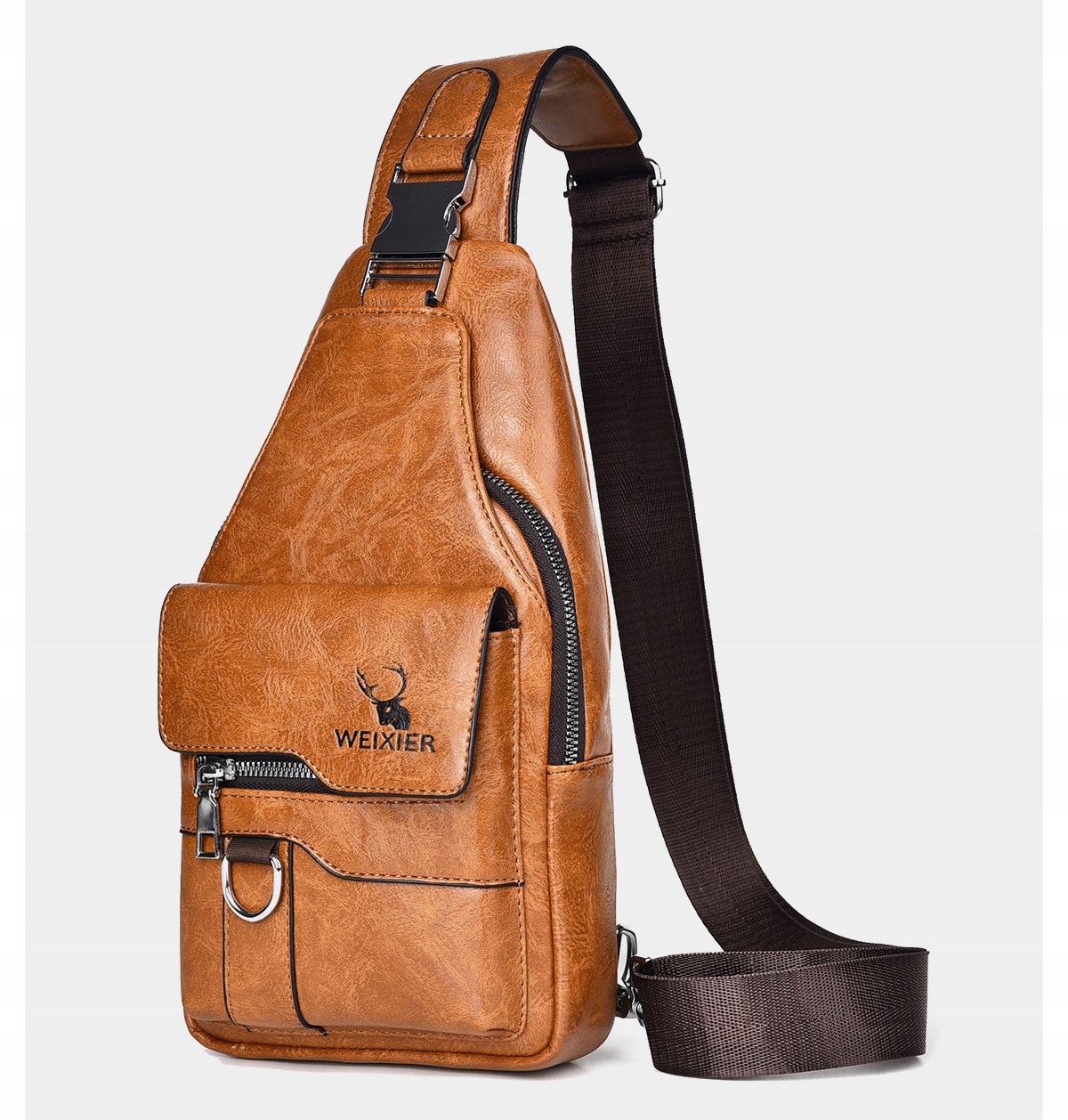 SKÓRZANY TORBA NA RAMIĘ MĘSKA NERKA PLECAK CROSSBODY BRĄZOWY Typ saszetka