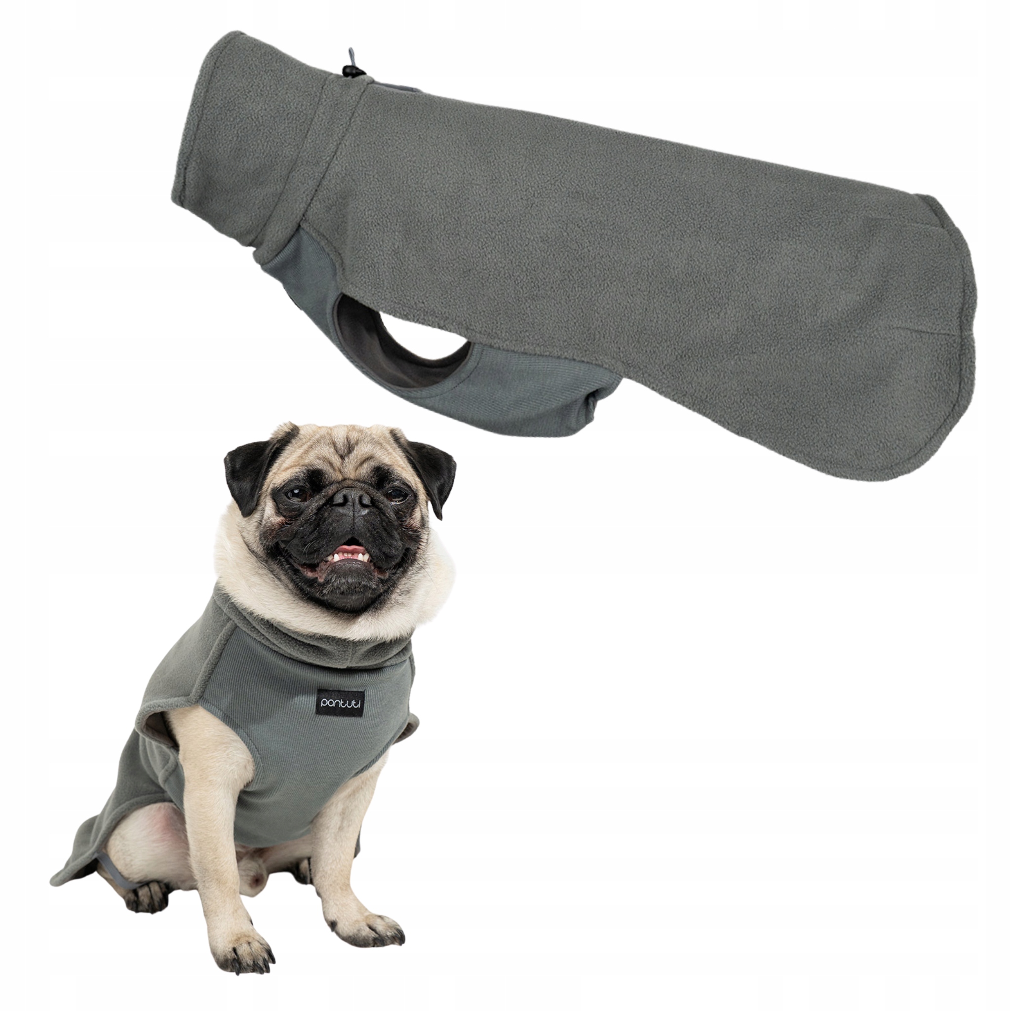 Levně Dvouvrstvý měkký fleece pro psa Hugo Šedý S