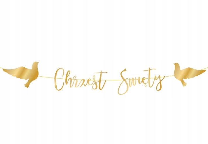 

Baner Chrzest Święty złoty napis 150 cm