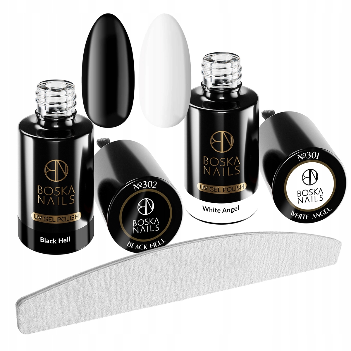 

Boska Nails 2x lakier hybryd Biały Czarny