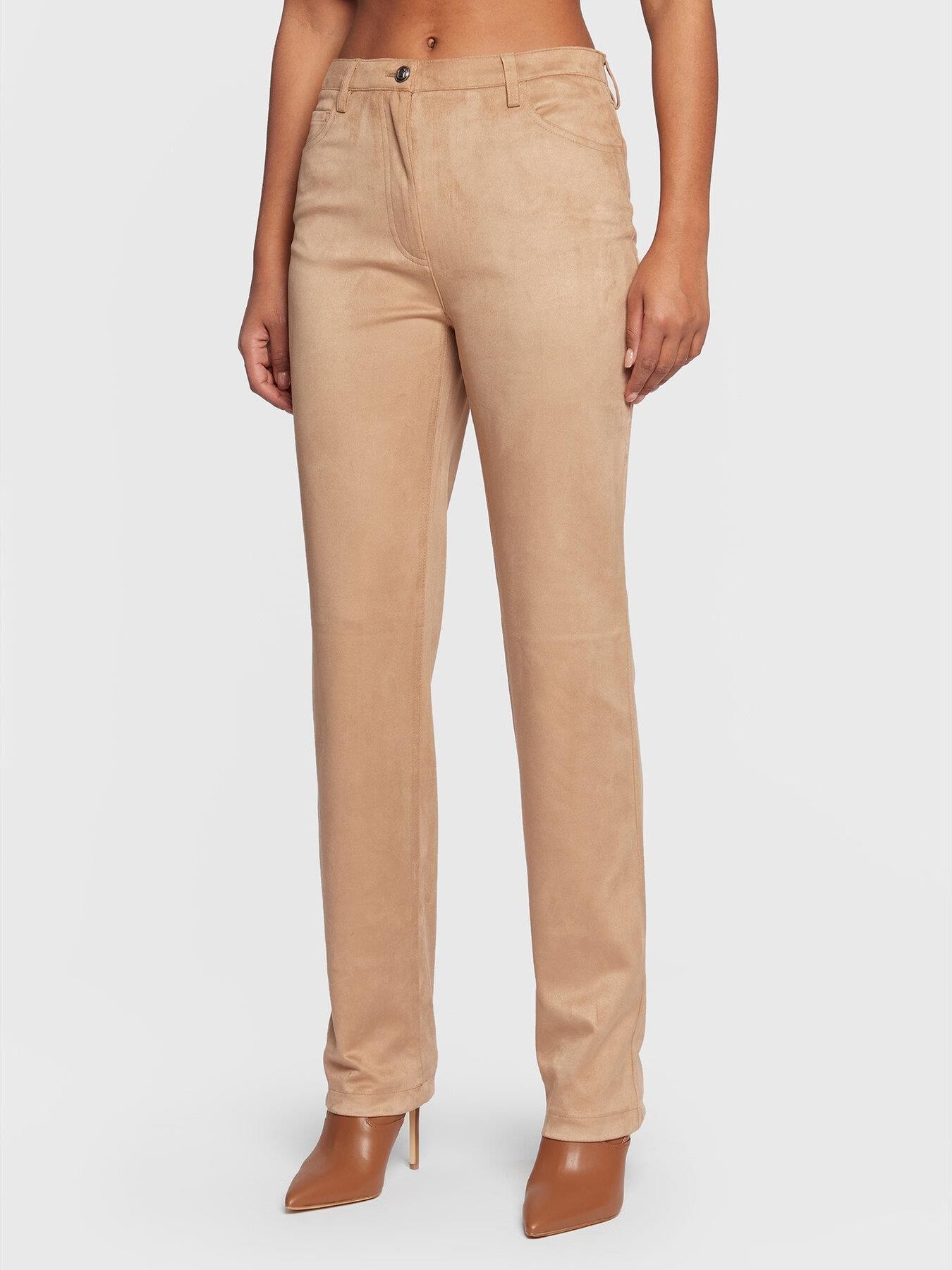 Guess Kalhoty Casual Béžové S Efektem Semiše Jednoduché 26 G_a