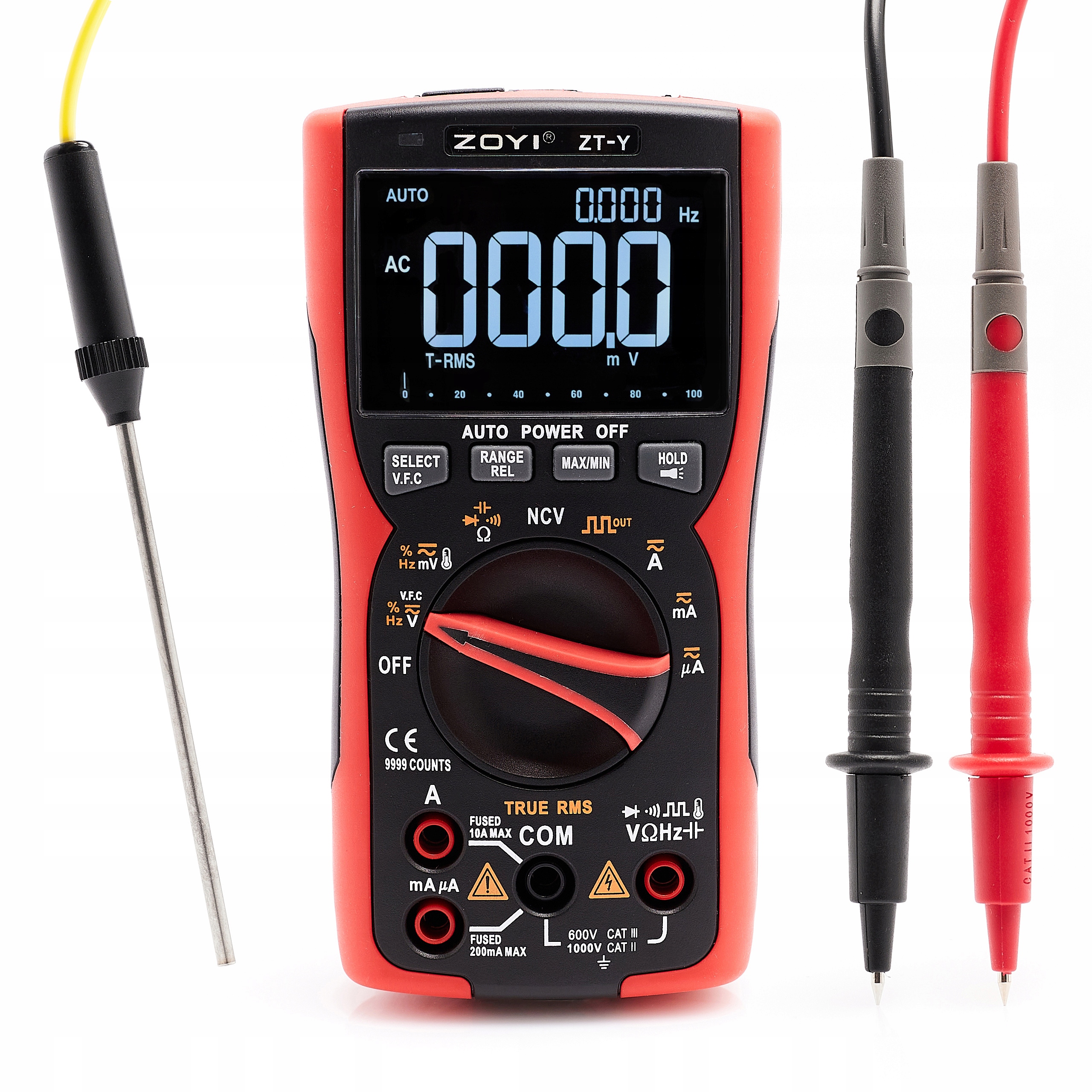 Digitální Multrimetr Zoyi S Kabely Sondy Pro Měření Stejnosměrného Napětí