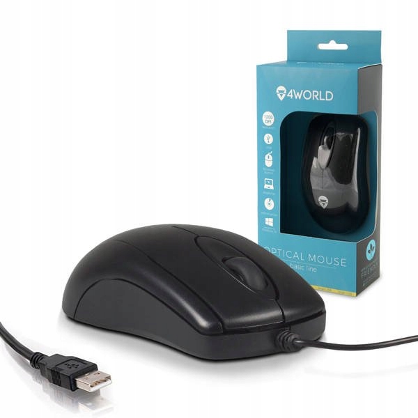 

4World Mysz optyczna Basic Line Large, Usb