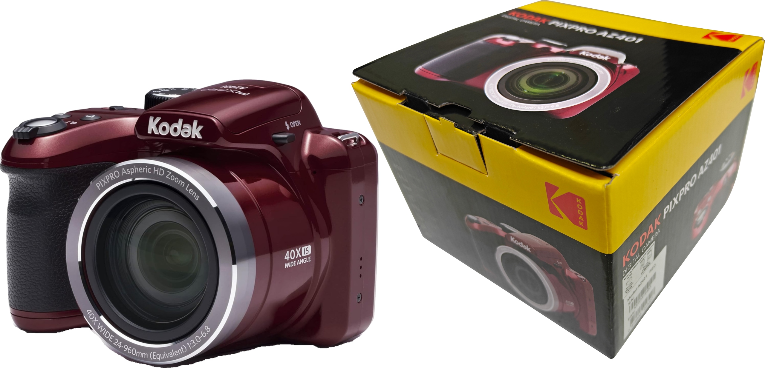 Aparat Kompaktowy Kodak Pixpro AZ401 x40 Zoom Optyczny 16.15 Red Czerwony