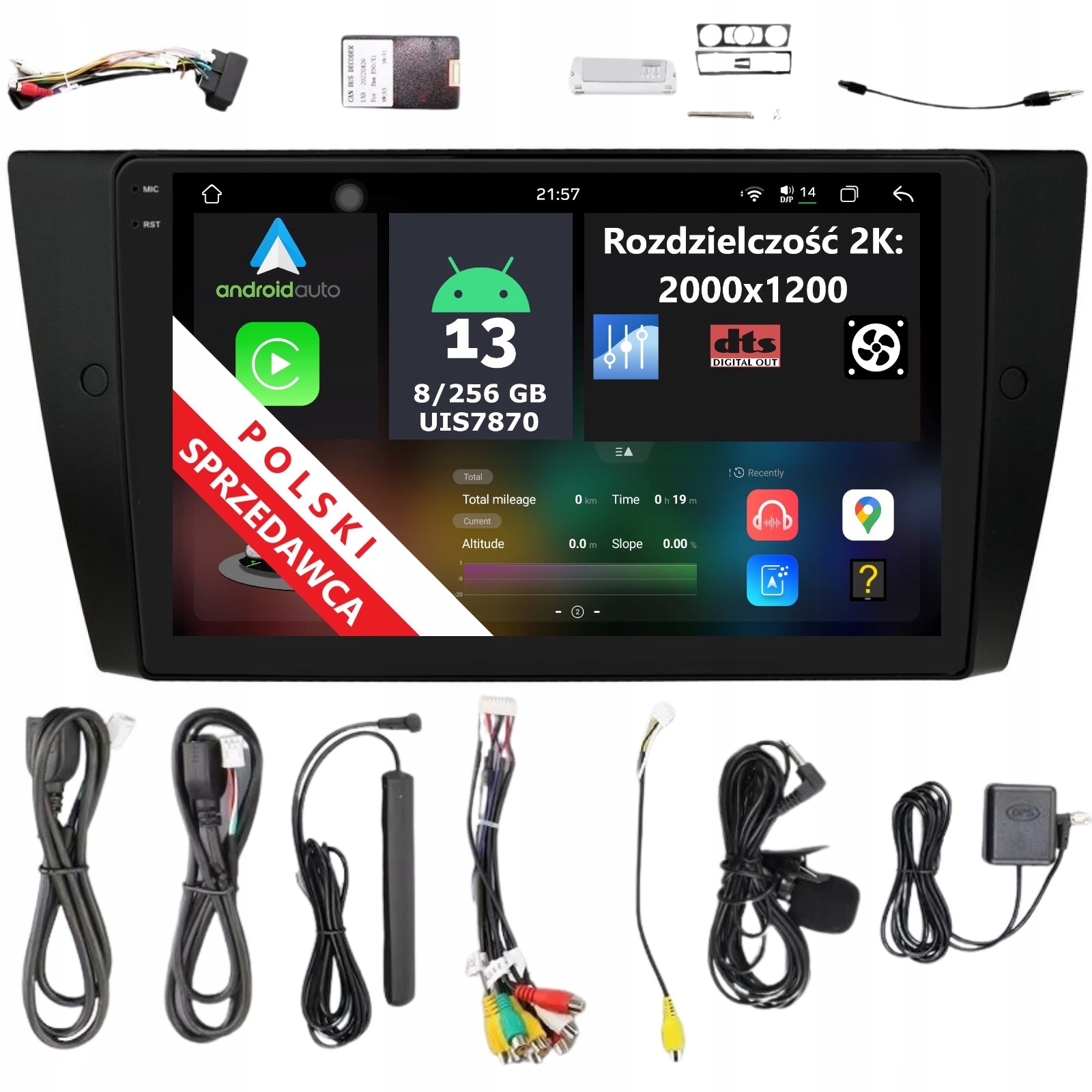 Navigácia Rádio 2DIN Android Bmw E90 E91 E92 E93 8/256 Gb Dsp Lte Carplay