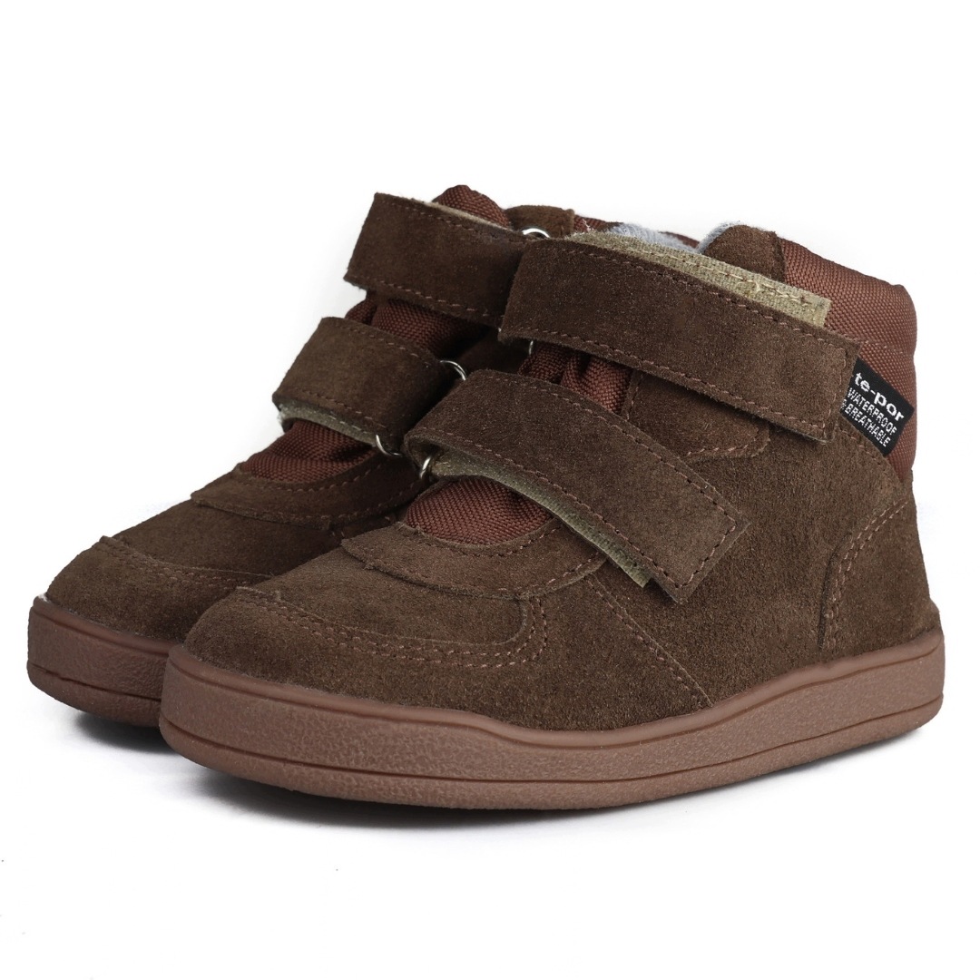 Mido 72-16 Buty Ocieplane Barefoot Wodoodporne Jesienne Brąz Cocoa R 30