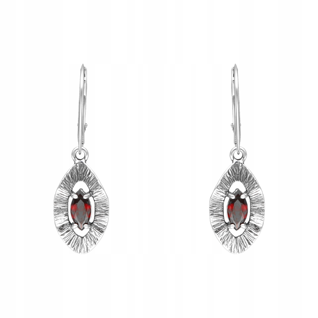 Stříbrné náušnice s vínovým zirkonem elegantní 925 dárek stříbro