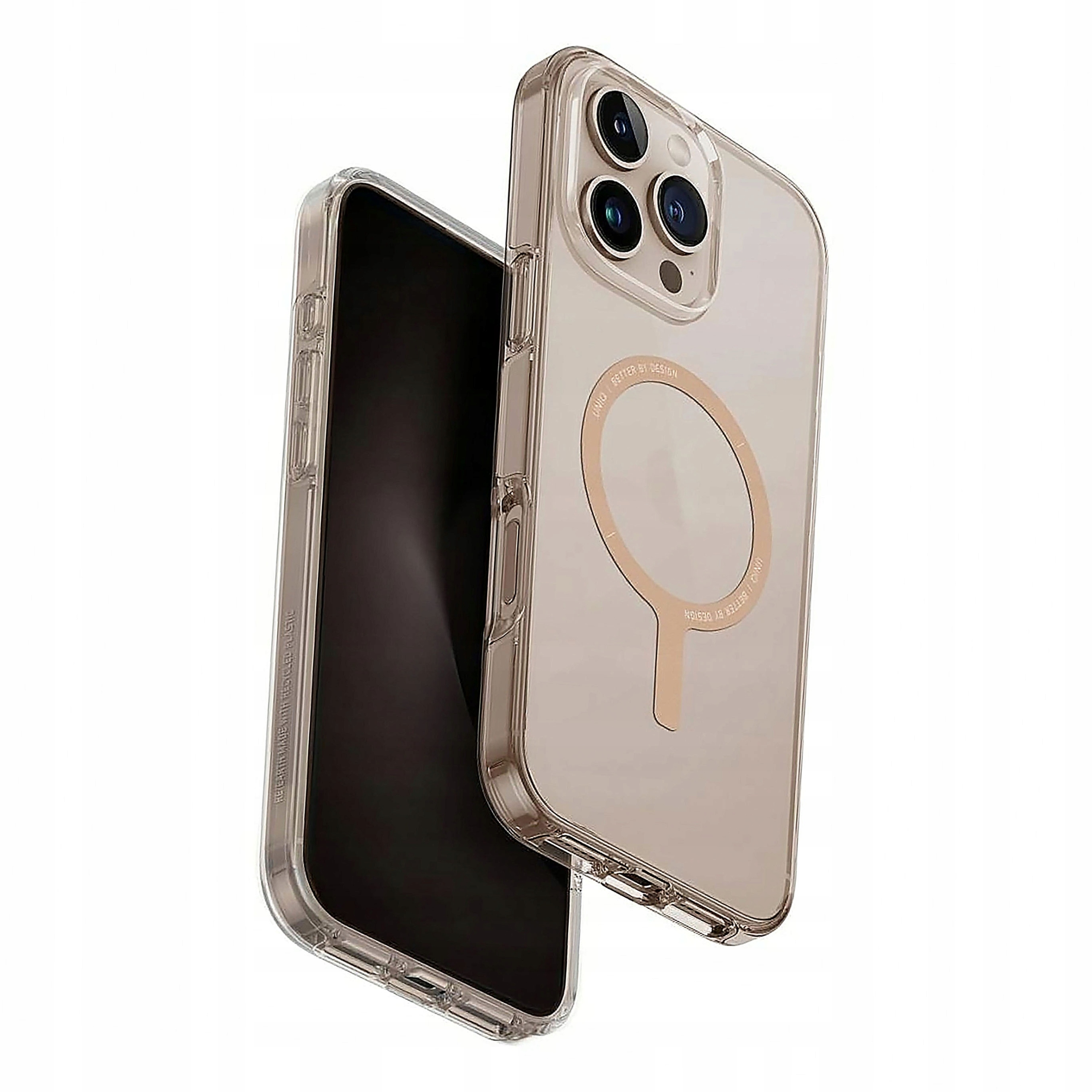 Etui Uniq Clario Magclick Charging do iPhone 16 Pro Max przezroczystozłote
