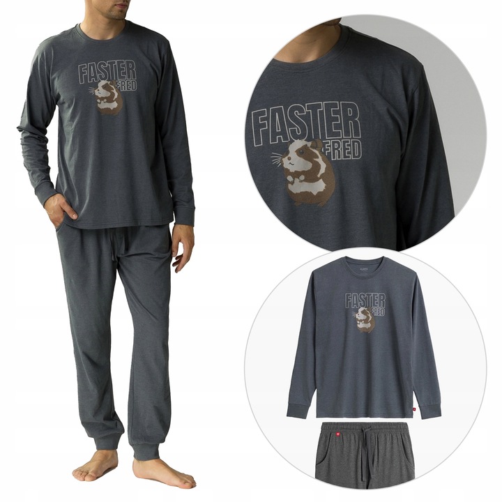 Pánské Pyžamo Atlantic NMP376/ŠEDÁ-MELANŽ/L