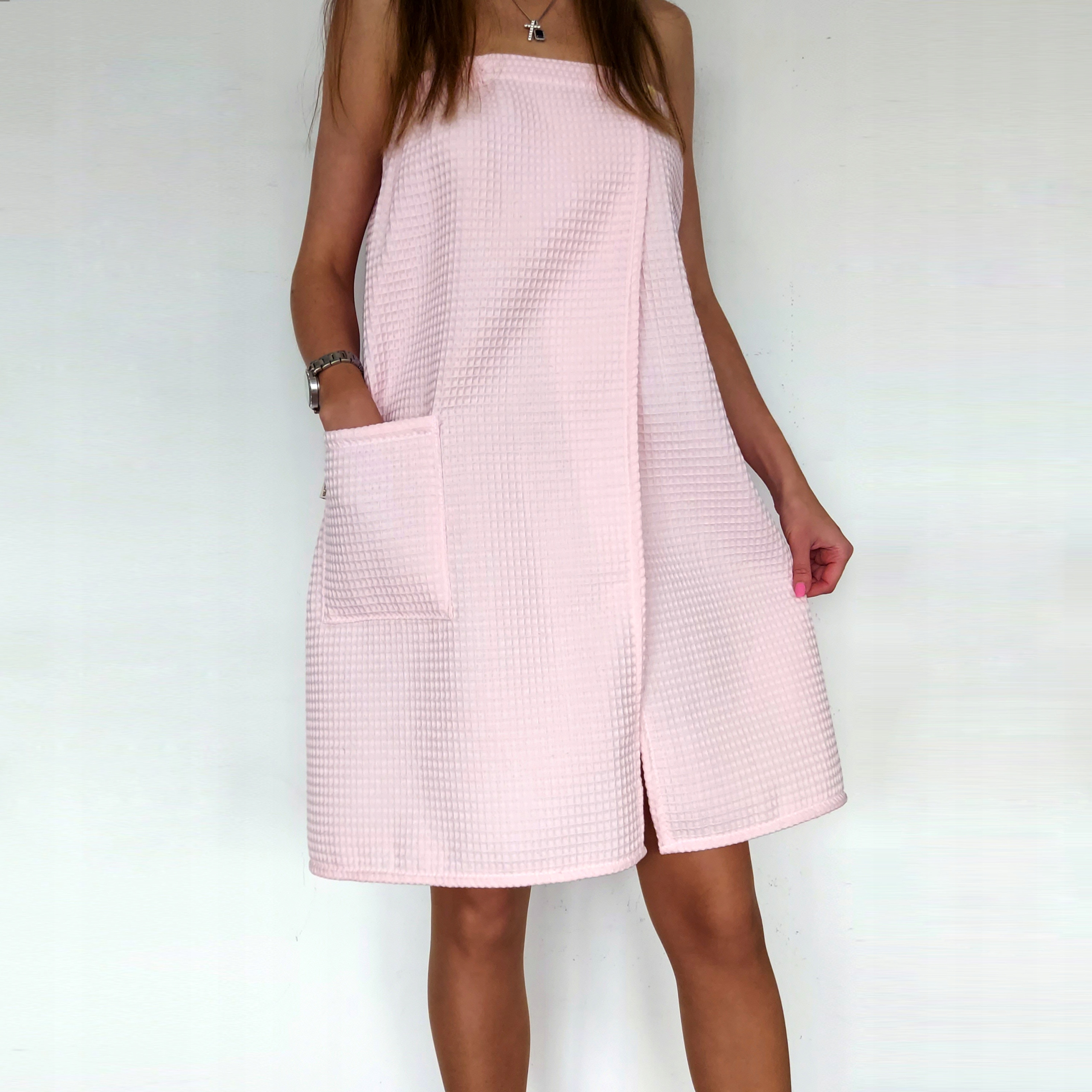 PAREO RĘCZNIK do sauny spa wafel na Guziki L Róż Marka inna