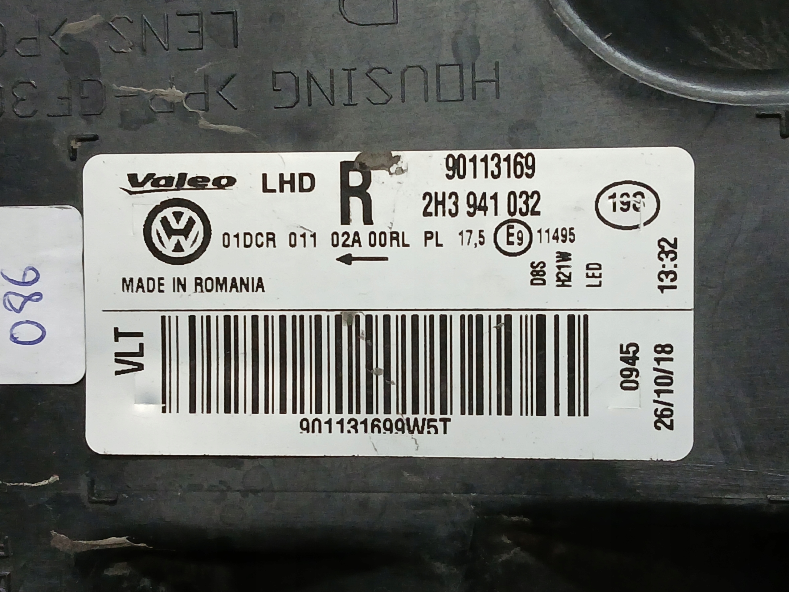 light front right VW AMAROK XENON 2H3941032