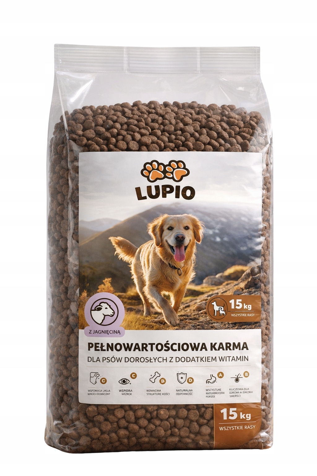 Levně Lupio krmivo suché jehněčí 15 kg