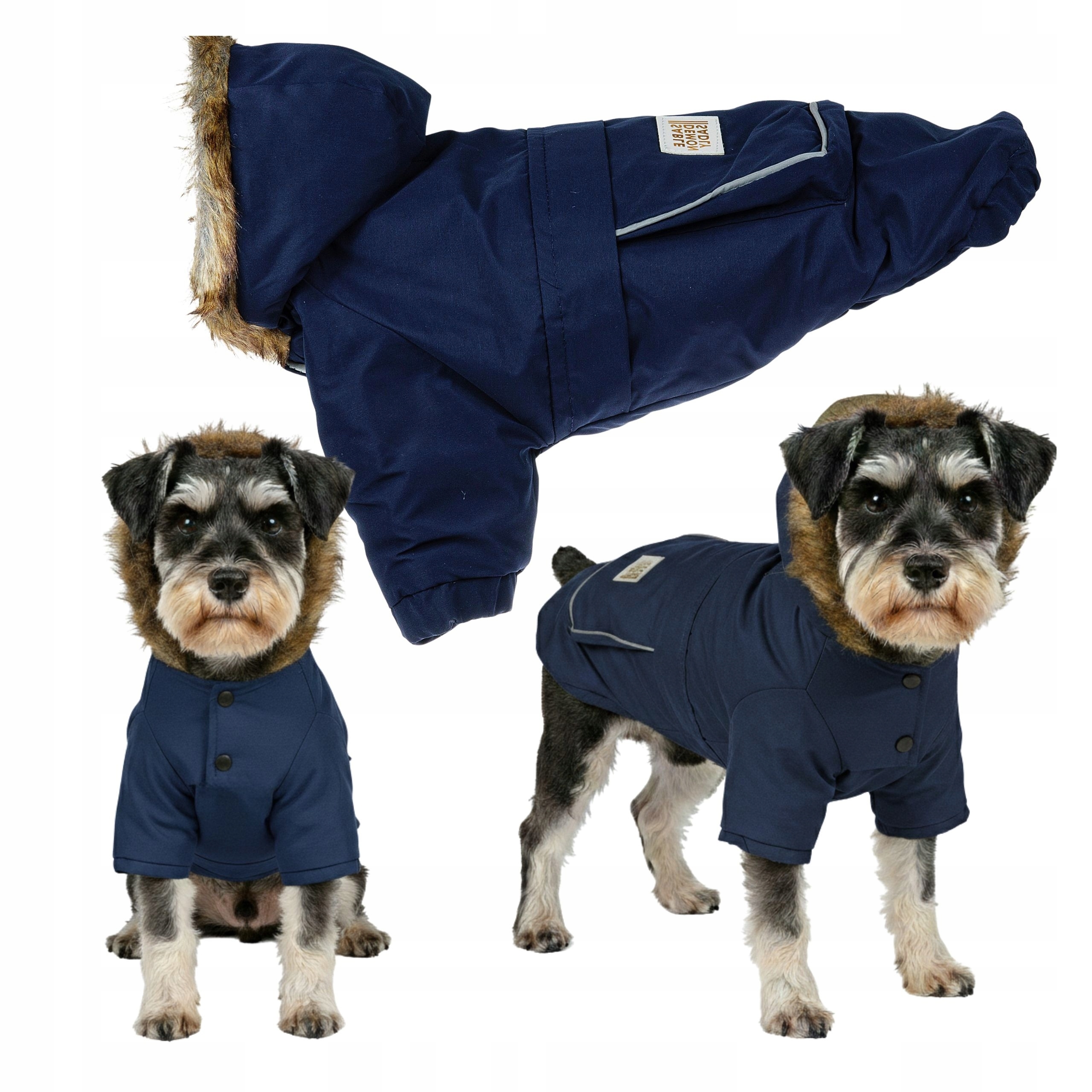 Bunda pro psa XL Zimní oblečení Zateplené s kapucí Teplá bunda na zimu