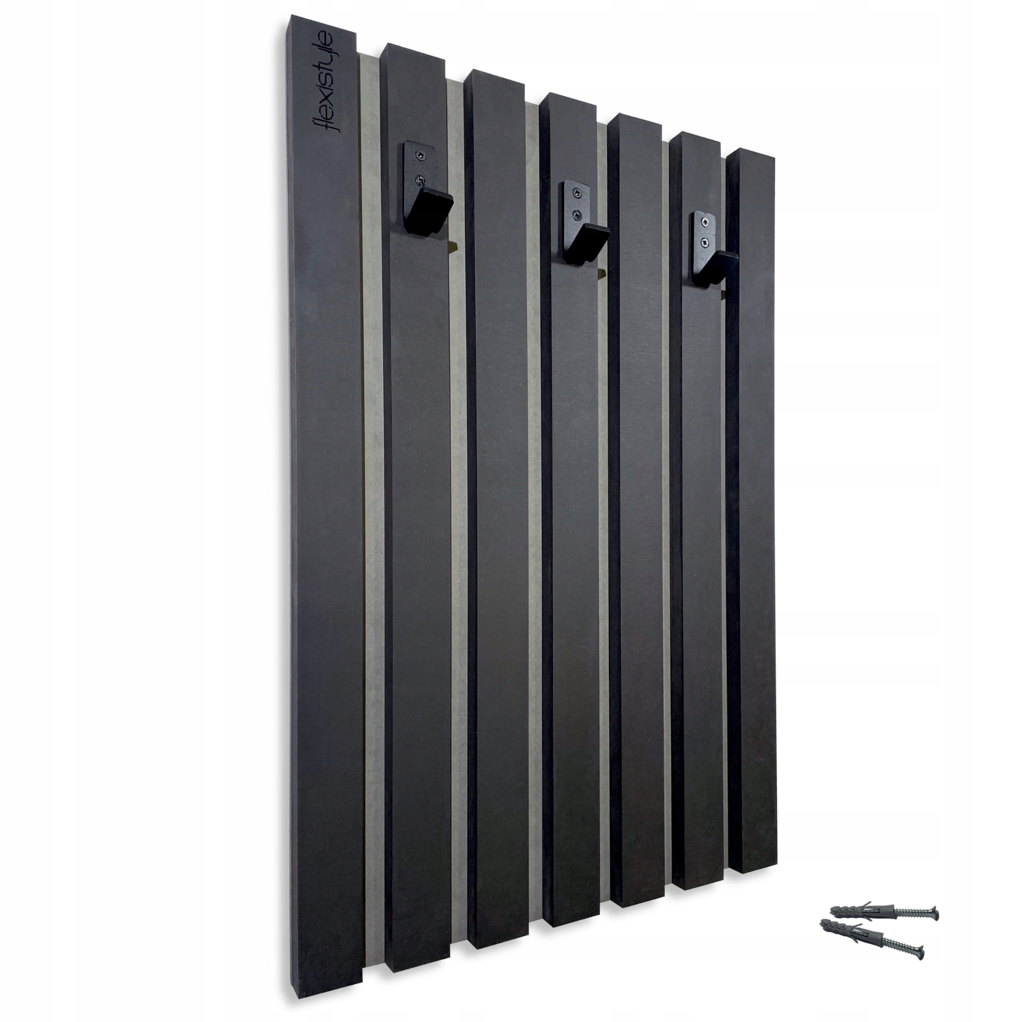 Nástěnný věšák na oblečení Lamele 40 cm, černý