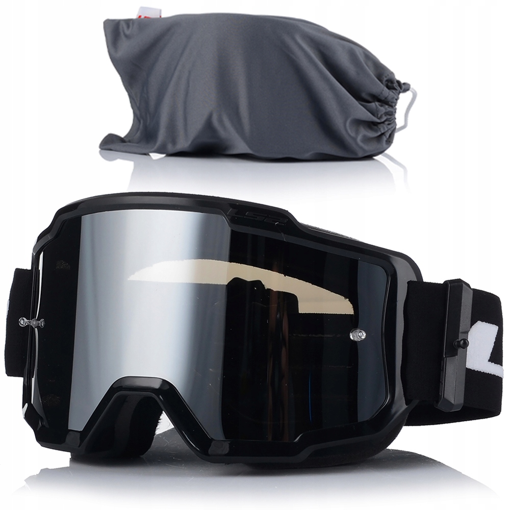 Gogle Motocyklowe LS2 Charger Czarne Uv Lustrzane Antypara Szeroka Ramka