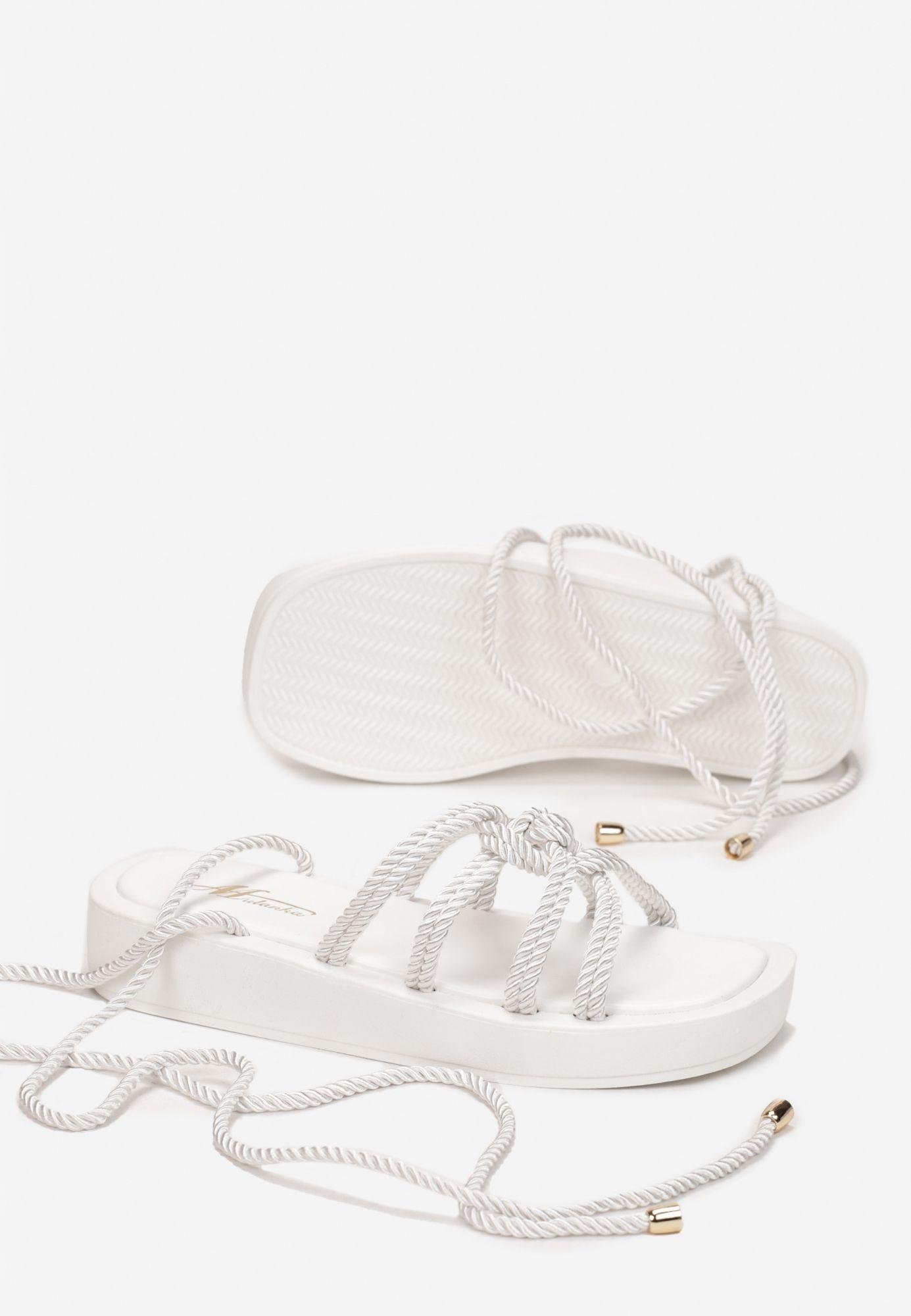 

Renee Białe Sandały damskie 37 Plecionki