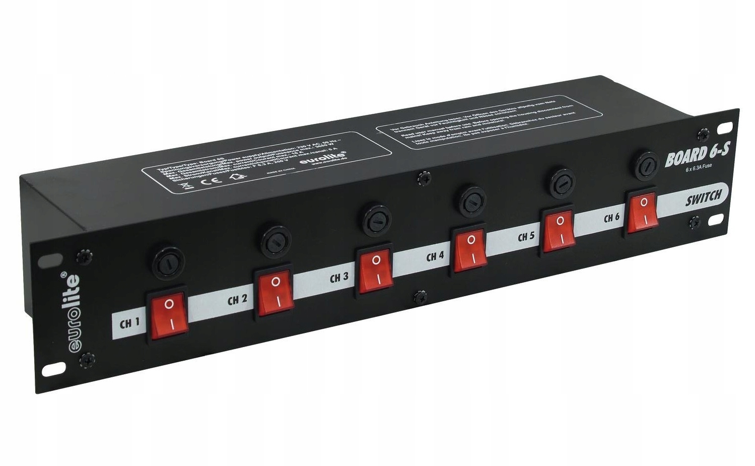 Eurolite Switchboard 6-S panel z włącznikami listwa Rack 6 x 16A