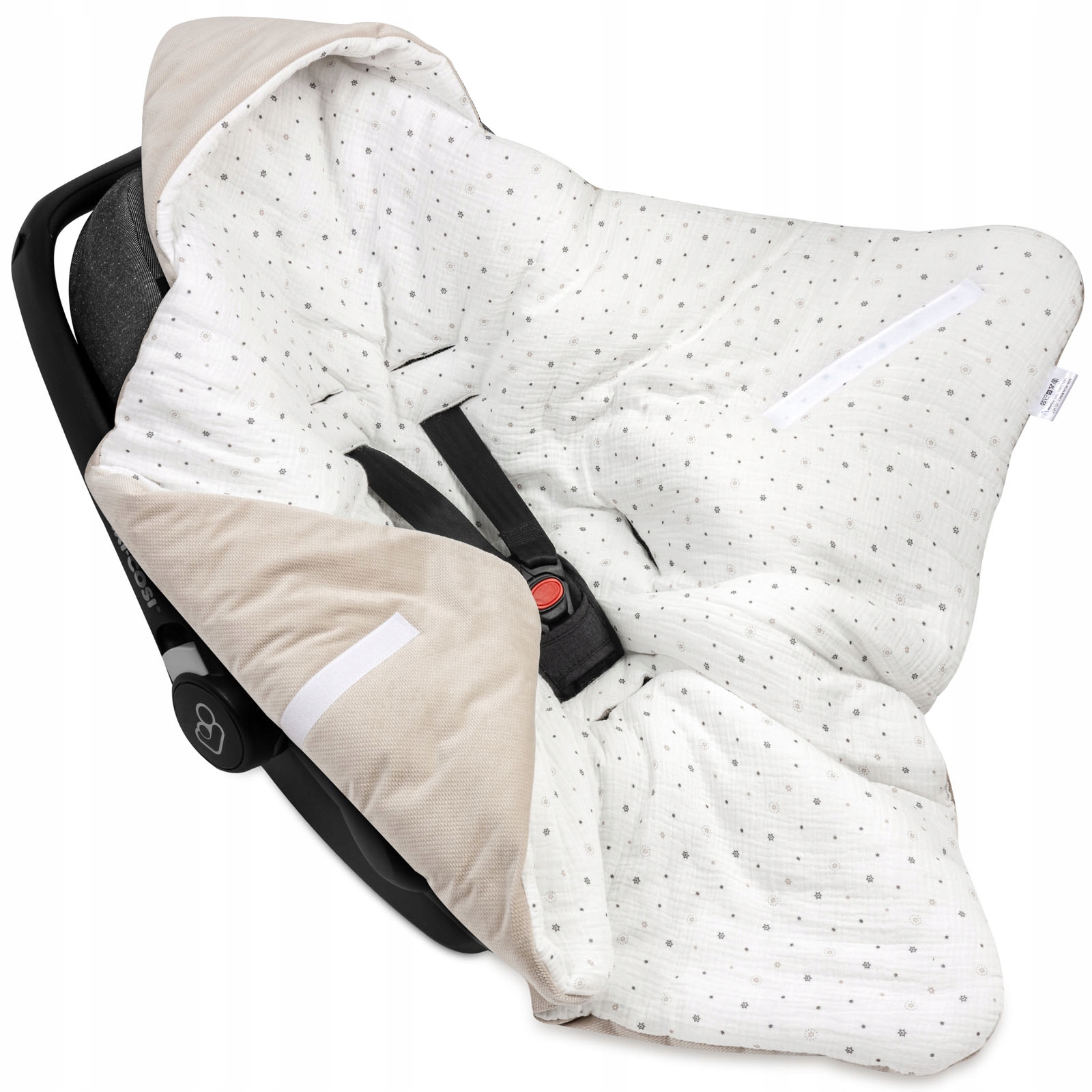 MUŚLINOWY KOCYK DO FOTELIKA NOSIDEŁKA OTULACZ BAWEŁNA VELVET Marka Jukki