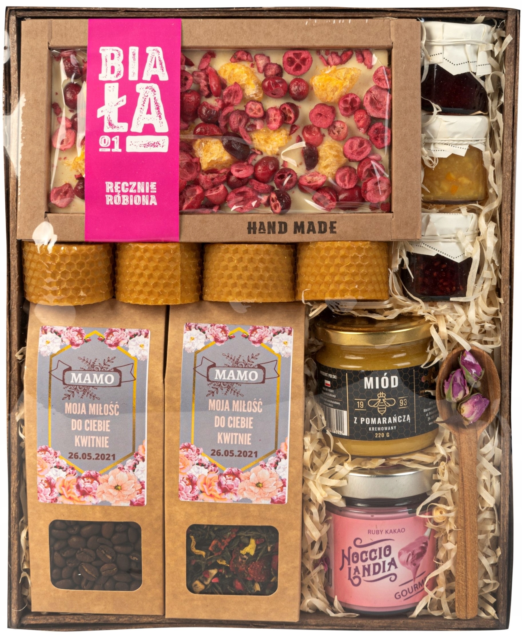 duży Kosz Prezentowy na dzień mamy naturalny box