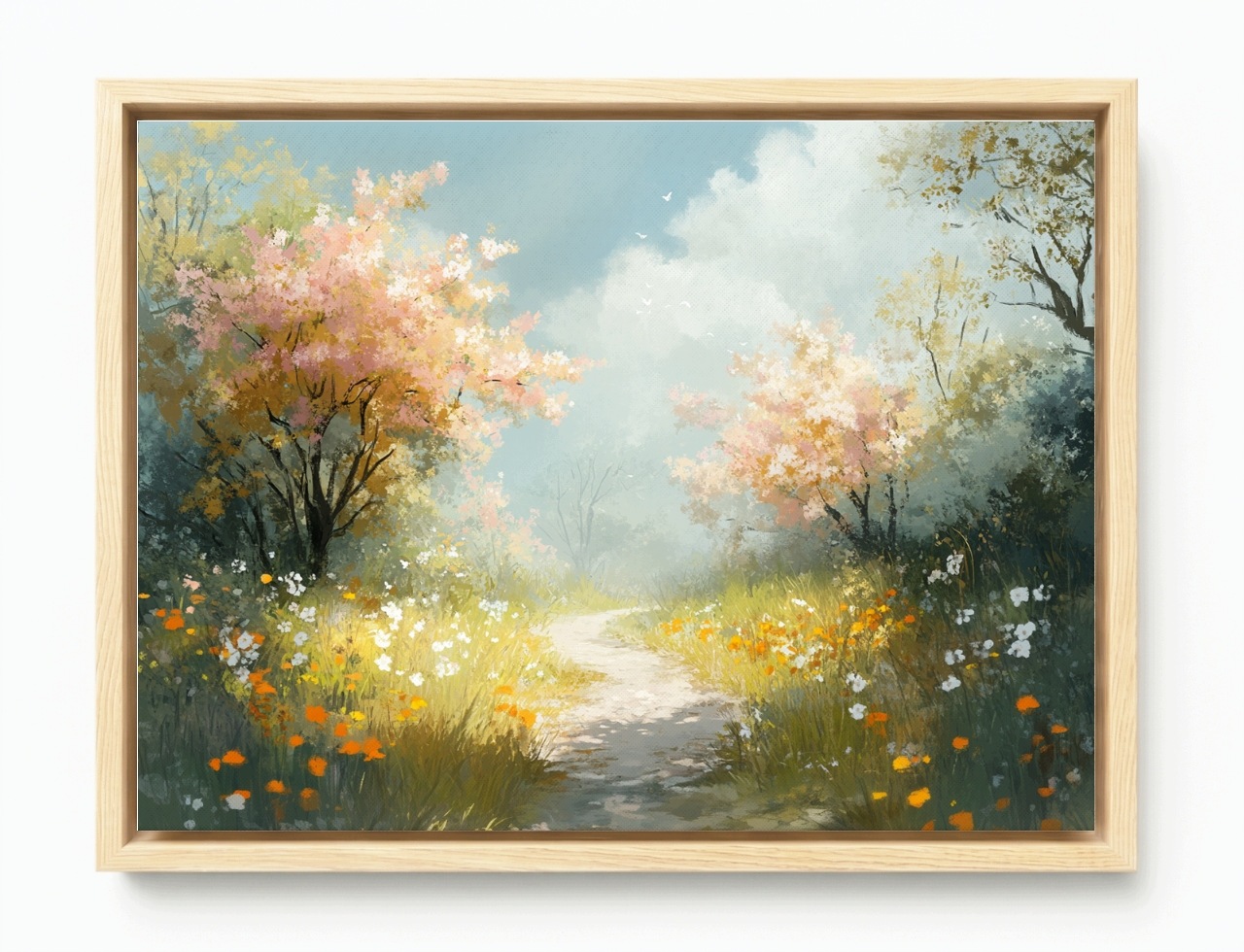 Obraz Rám American Box Krajina Výhľad Cesta Stromy Jar 80x60