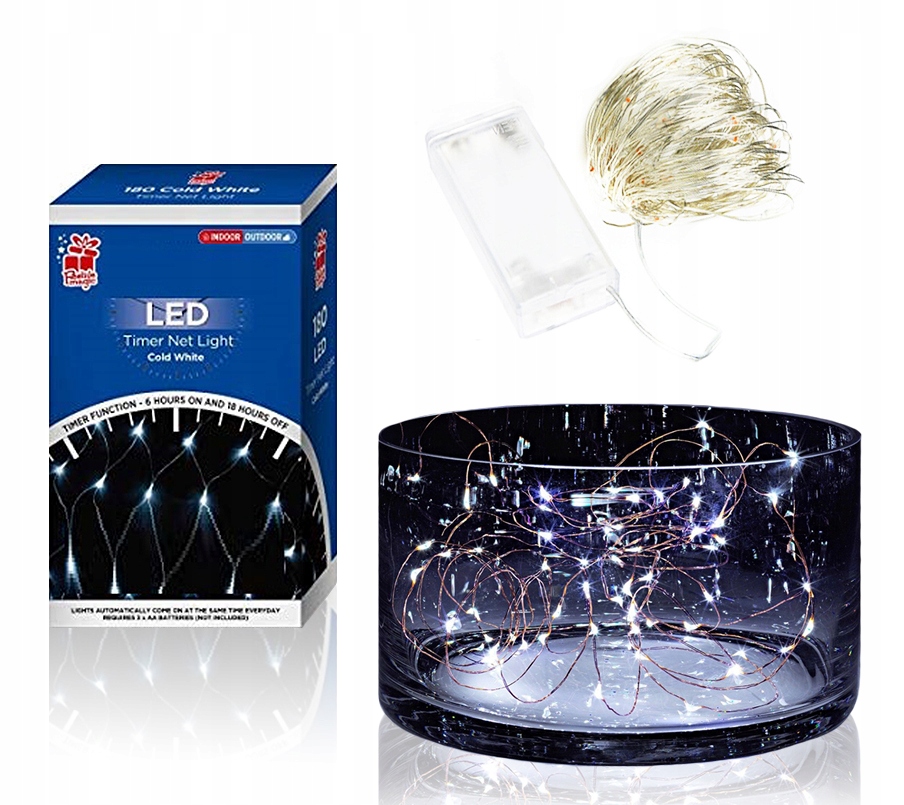 

Lampki druciki 20 Led na baterie Białe Zimne