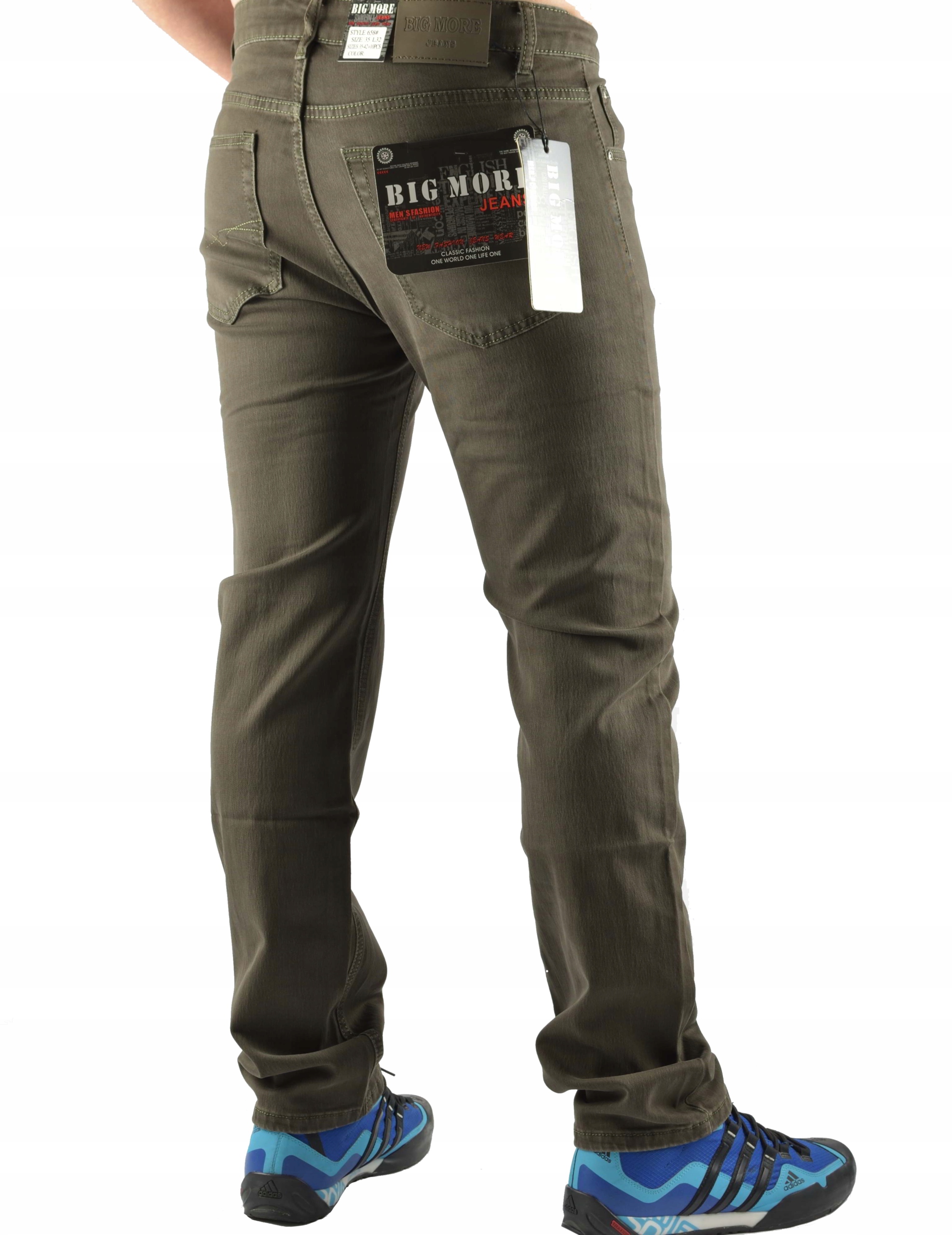 Spodnie Męskie Big more Jeansy Oliwkowe W32/L30