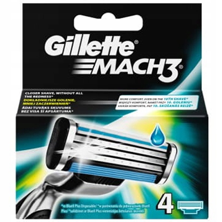 

Gillette Wymienne Wkłady Do Maszynki MACH3 4 Szt