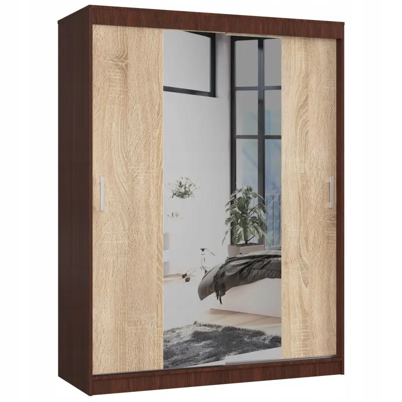

Szafa Przesuwna 150cm Clp Z Lustrem Wenge Sonoma