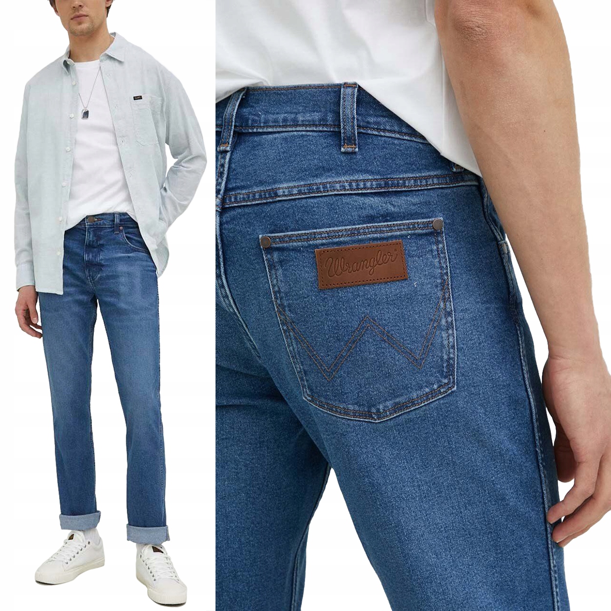 Wrangler Greensboro Be Cool Max prodyšné jednoduché džínové kalhoty W30 L32