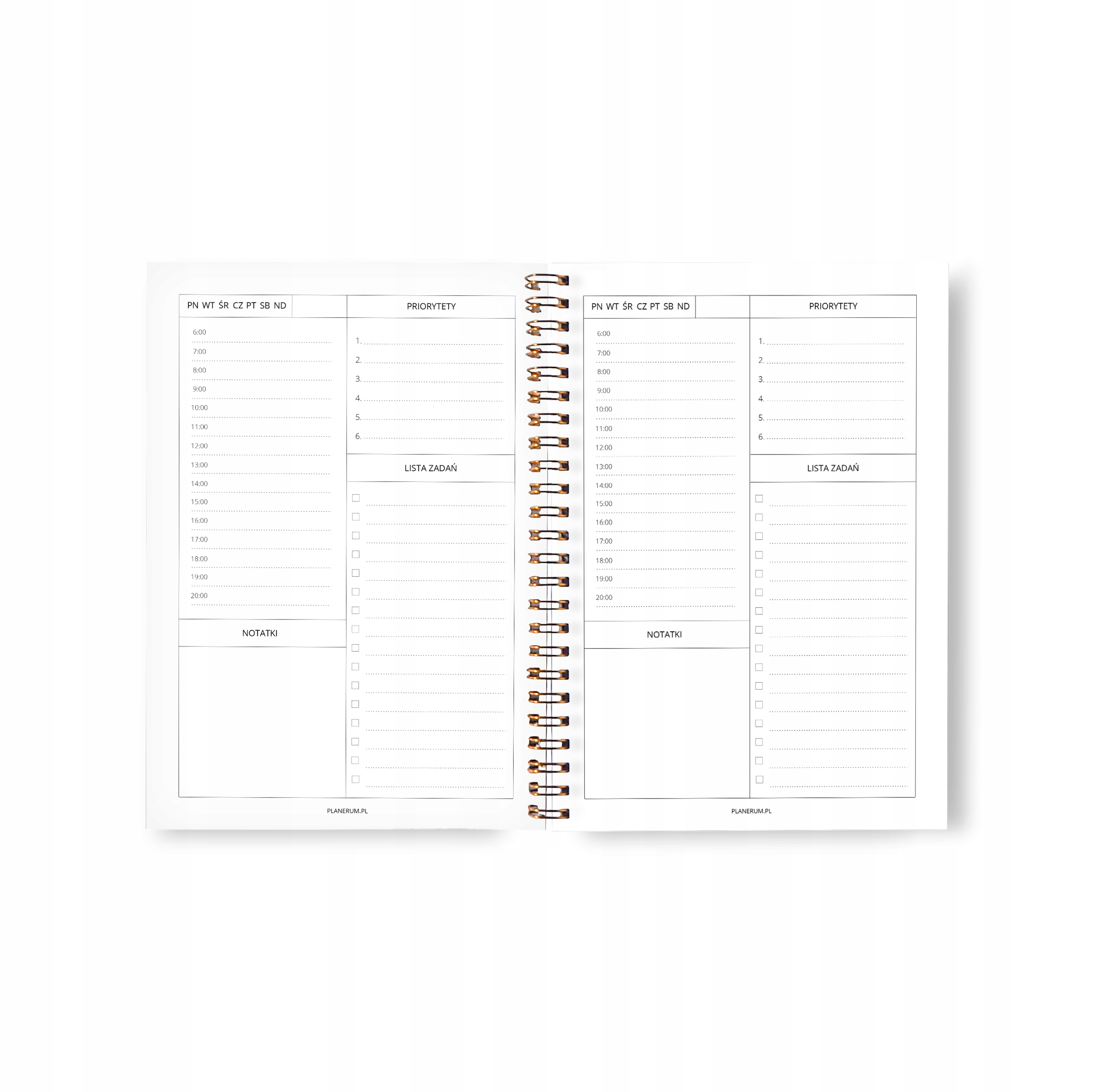 PLANER Dzienny a5 Niedatowany Planner Rumianek Rozmiar A5