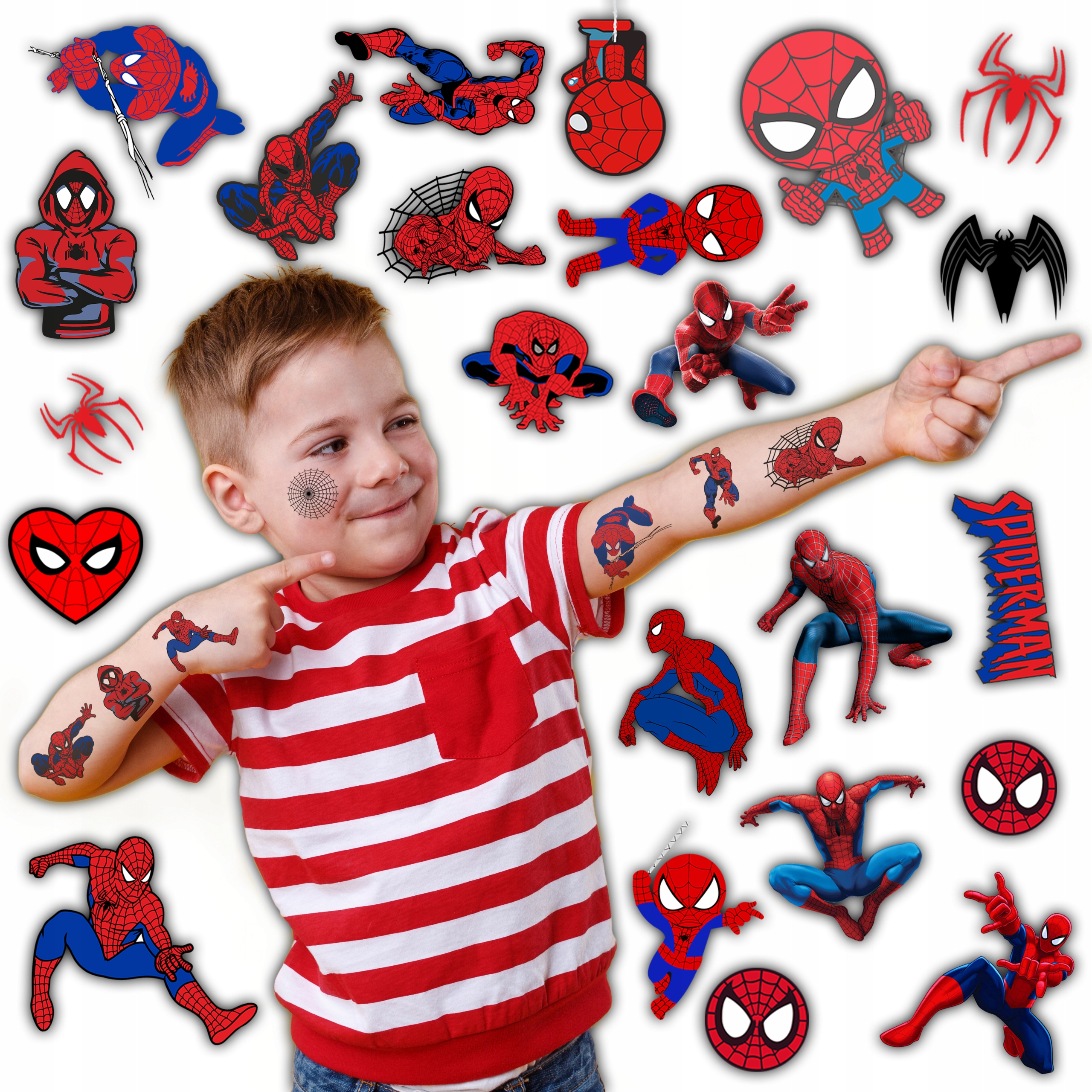 TATUAŻE ZMYWALNE SPIDERMAN SPIDEY - WIELE WZORÓW