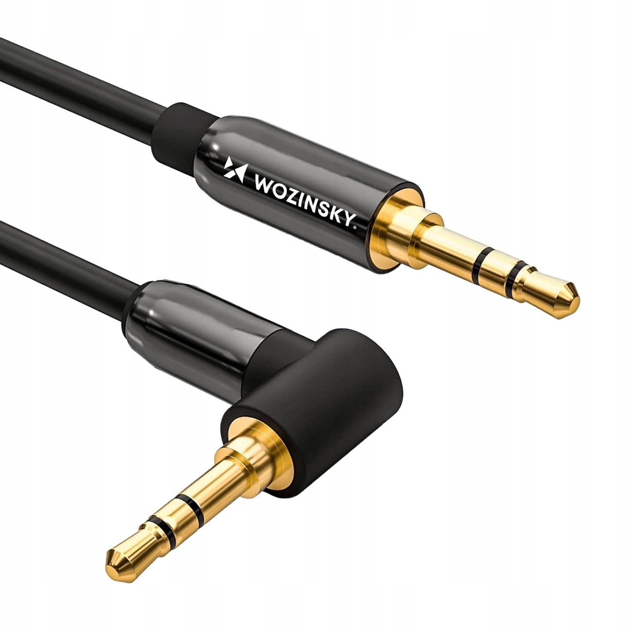Wozinsky kabel Aux kątowy (męski-męski) kabel mini jack 1,5 m czarny
