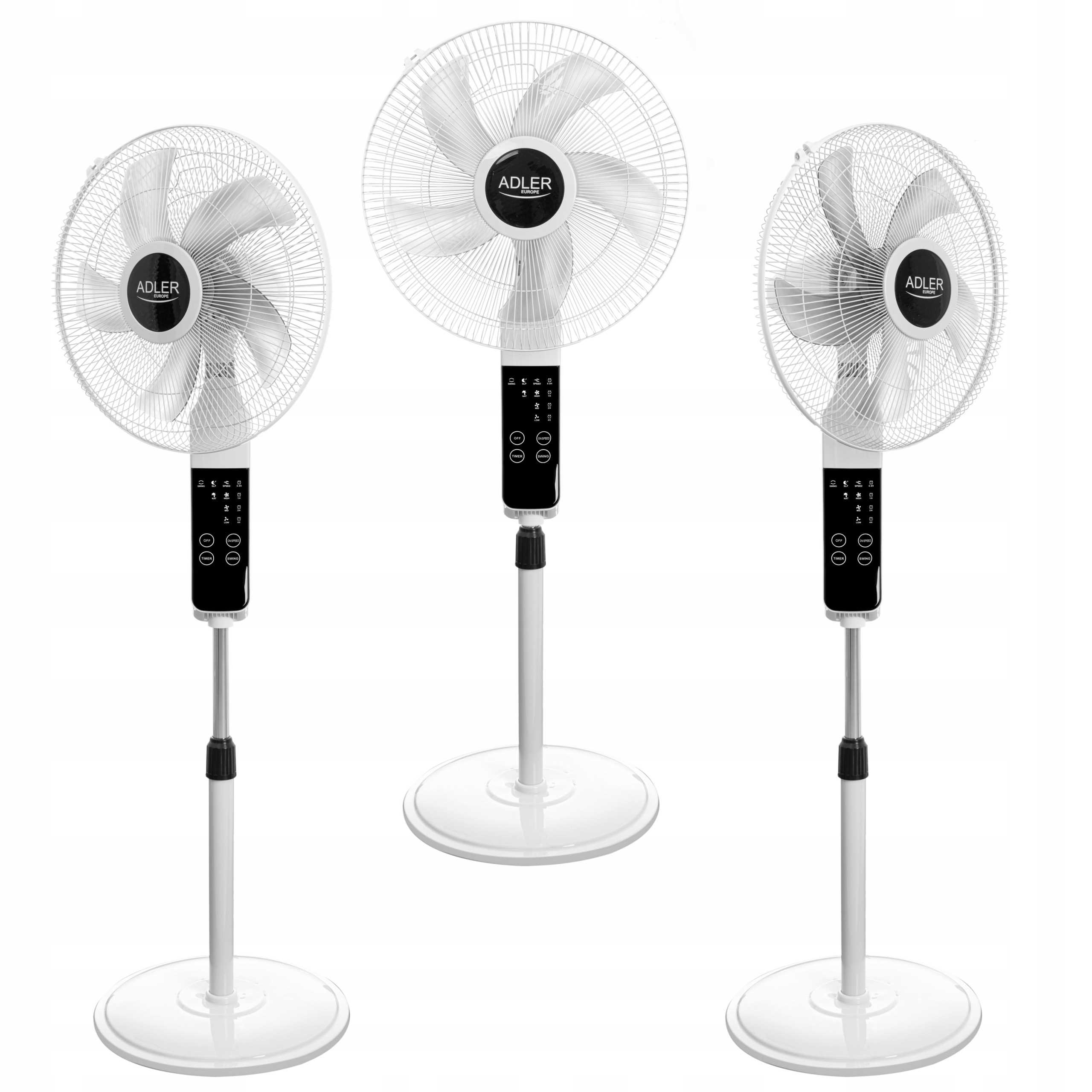 Wentylator Stojący 40cm LED Z Pilotem ADLER AD 7328 Zasilanie sieciowe