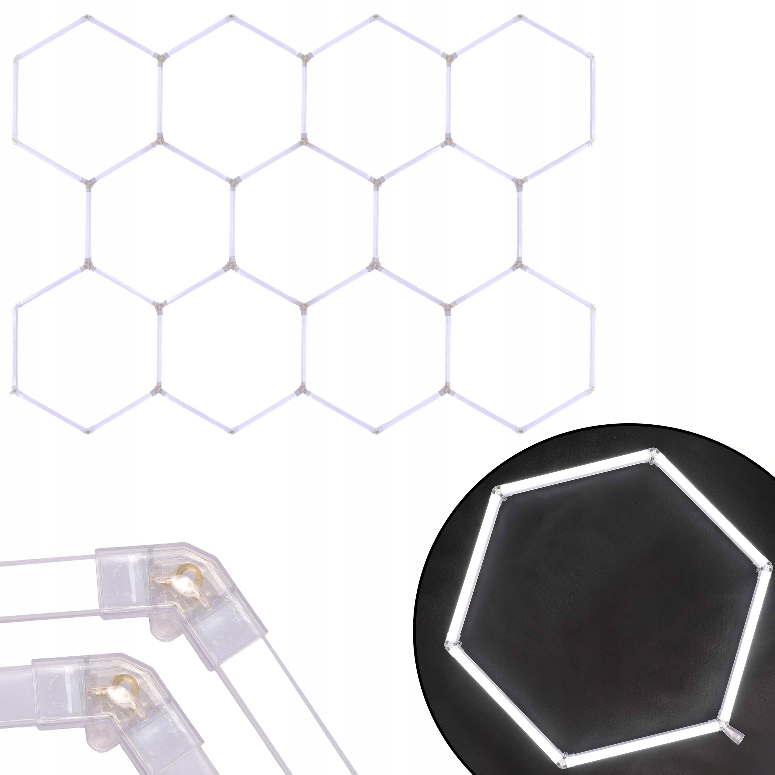 Hexagon Led Lampa 456W 6500K Modulárny Stropný Panel Garážová Dielňa