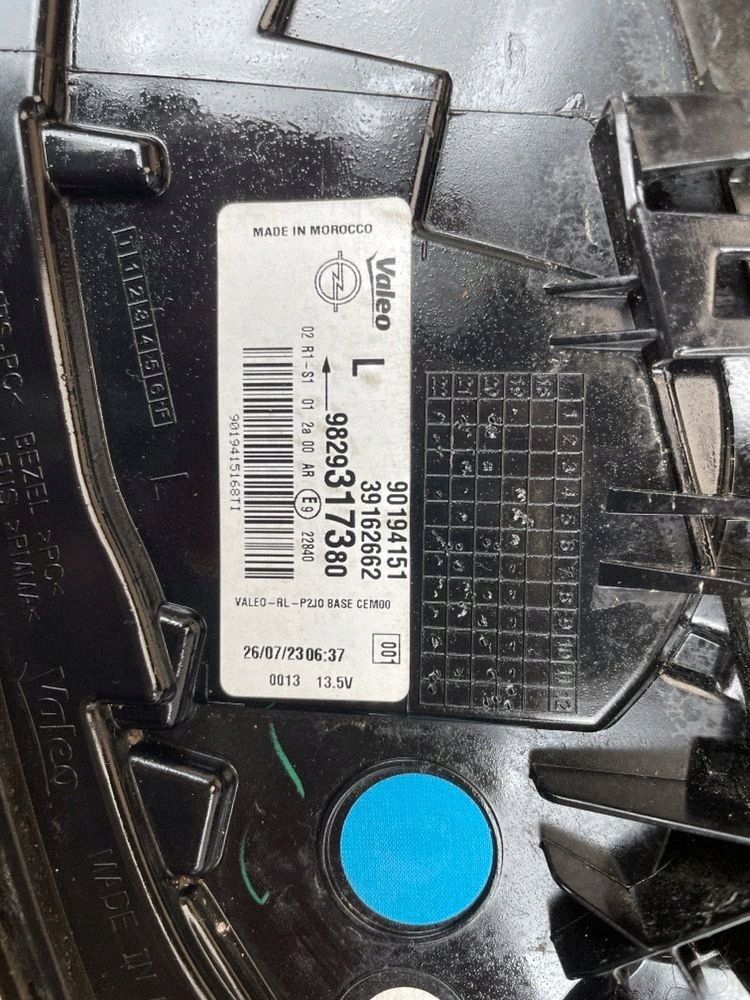 light rear left exterior light rear part rear of the rear left left OPEL CORSA