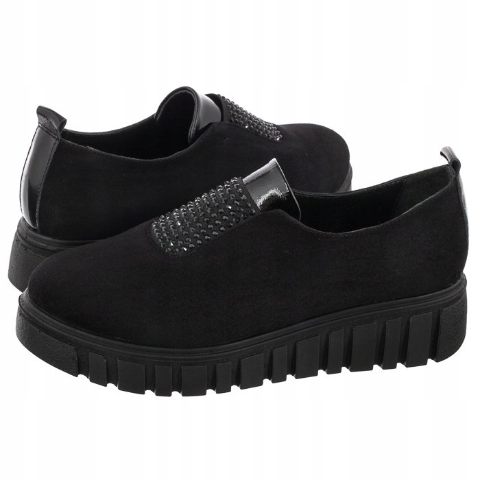 Buty Damskie Półbuty Slip on Venezia Czarne 20555