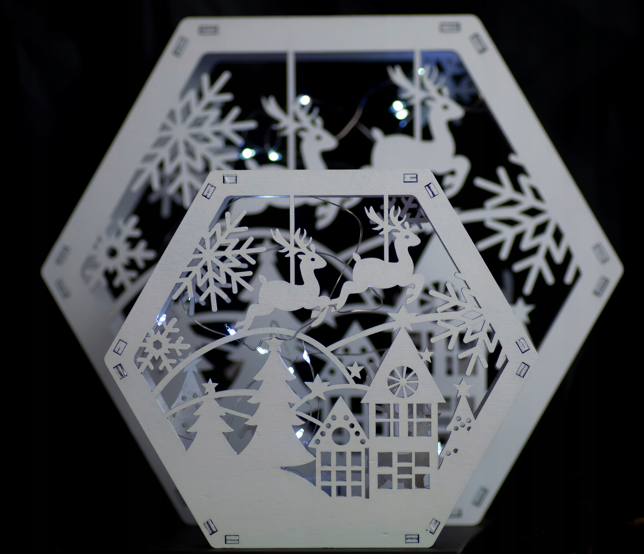 OZDOBA Biała LATARENKA ŚWIECĄCA komoda MIKOŁAJ STÓŁ Świecznik Święta Rodzaj lampion