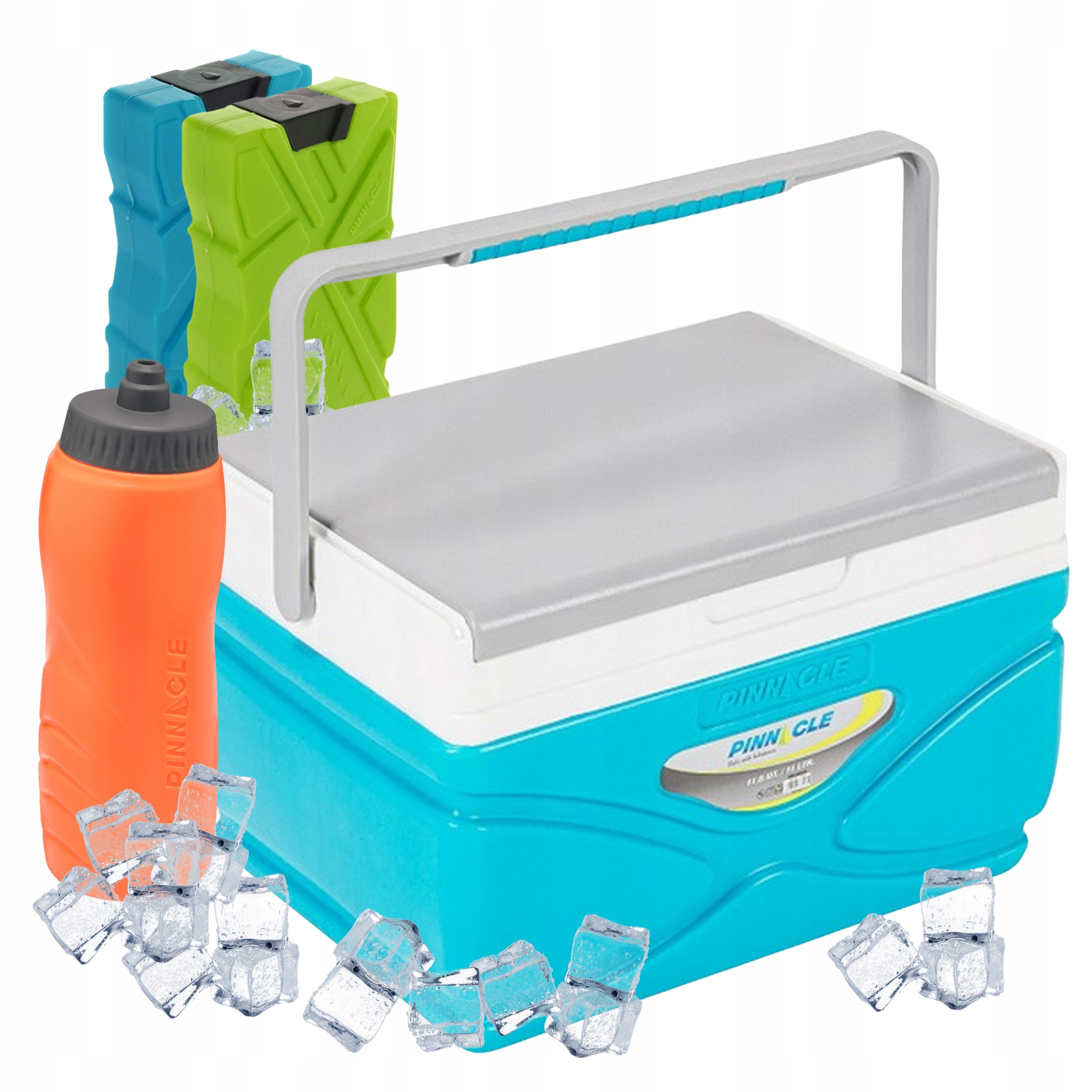 Turistická lednička 11L Pinnacle Tpx 8001 tyrkysová 2 náplně lahev na pití