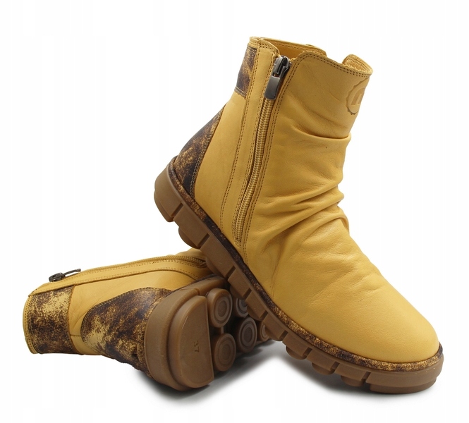 Dámské kožené kotníkové boty na zimu, zateplené, Manitu 990678-06 39