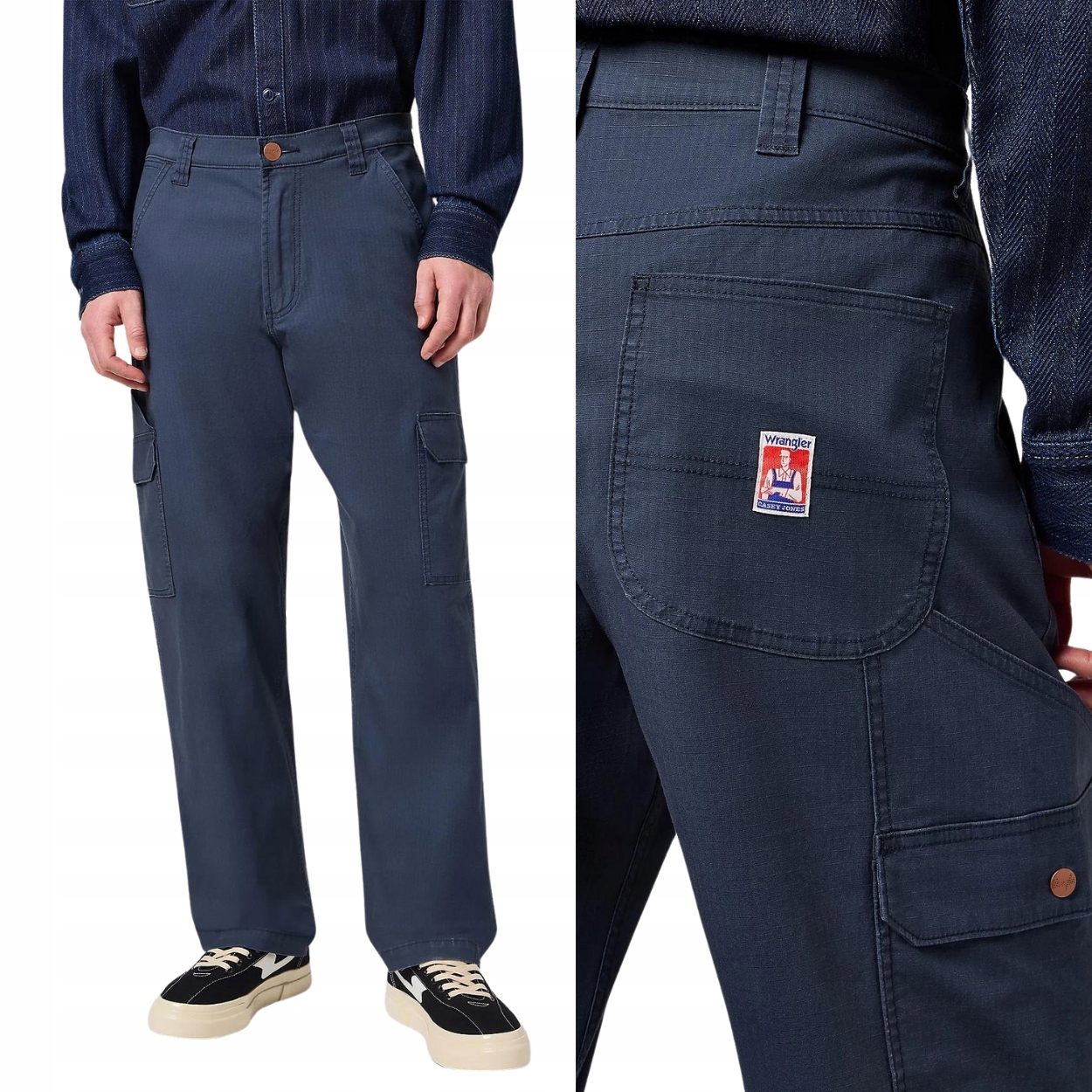 Wrangler Casey Jones Utility volné látkové kalhoty kapsáče W33 L32