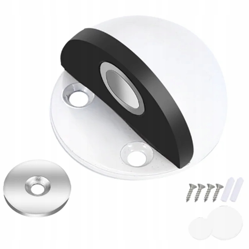 ODBOJNIK ODBÓJ DO DRZWI METALOWY MAGNETYCZNY STOPER OGRANICZNIK OKRĄGŁY Kolor biały